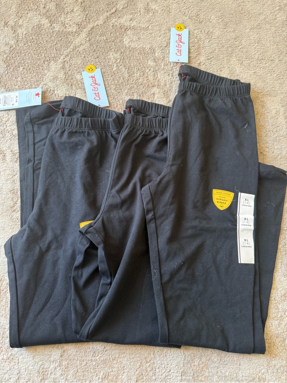 Cat & Jack Black Girls' Jogger Sweatpants - 3-Pack